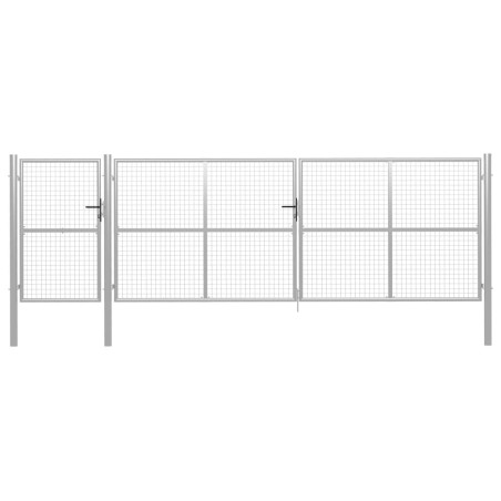 vidaXL Gartentor Stahl 500×150 cm Silbern
