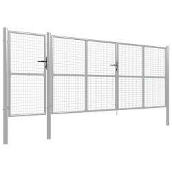 vidaXL Gartentor Stahl 500×150 cm Silbern