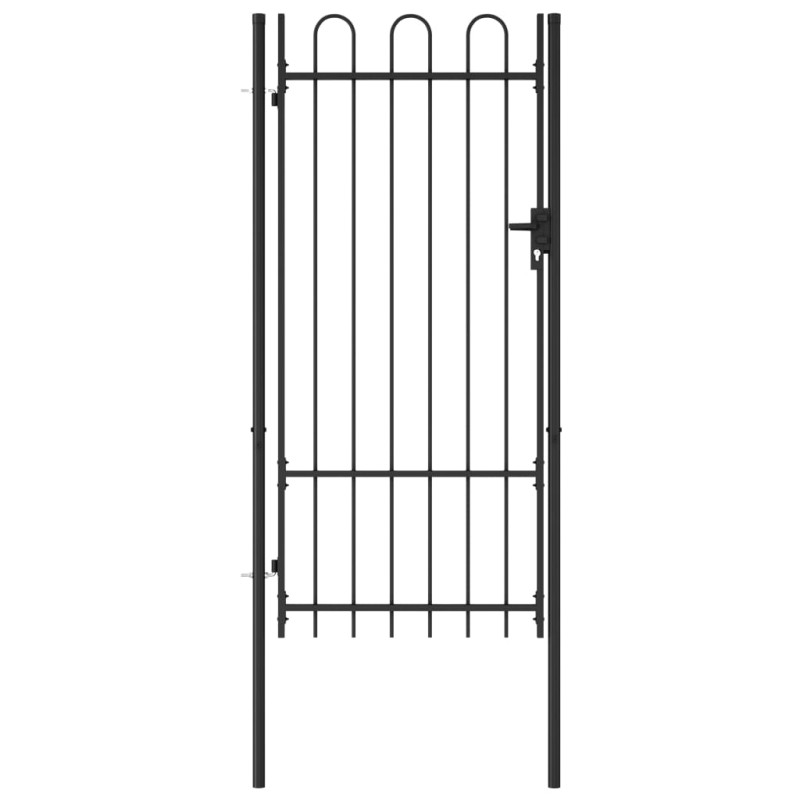vidaXL Zauntor Einzelflügel Gewölbte Spitze Stahl 1 x 2 m Schwarz vidaXL Zauntor Einzelflügel Gewölbte Spitze Stahl 1 x 2 m Schwarz
