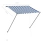 vidaXL Einziehbare Markise mit LED 150×150 cm Blau und Weiß vidaXL Einziehbare Markise mit LED 150×150 cm Blau und Weiß