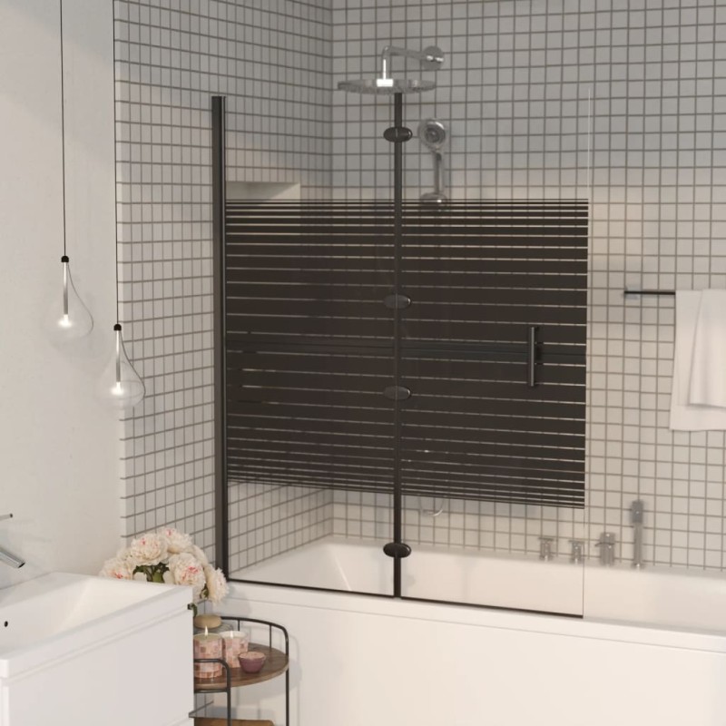 vidaXL Faltbare Duschkabine ESG 120x140 cm Schwarz vidaXL Faltbare Duschkabine ESG 120x140 cm Schwarz