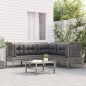 5-tlg. Garten-Lounge-Set mit Kissen Grau Poly Rattan 5-tlg. Garten-Lounge-Set mit Kissen Grau Poly Rattan