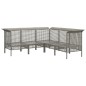 5-tlg. Garten-Lounge-Set mit Kissen Grau Poly Rattan 5-tlg. Garten-Lounge-Set mit Kissen Grau Poly Rattan