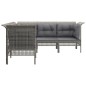 5-tlg. Garten-Lounge-Set mit Kissen Grau Poly Rattan 5-tlg. Garten-Lounge-Set mit Kissen Grau Poly Rattan