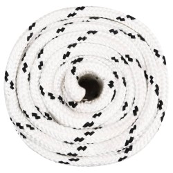 vidaXL Bootsseil Geflochten Weiß 20 mmx50 m Polyester