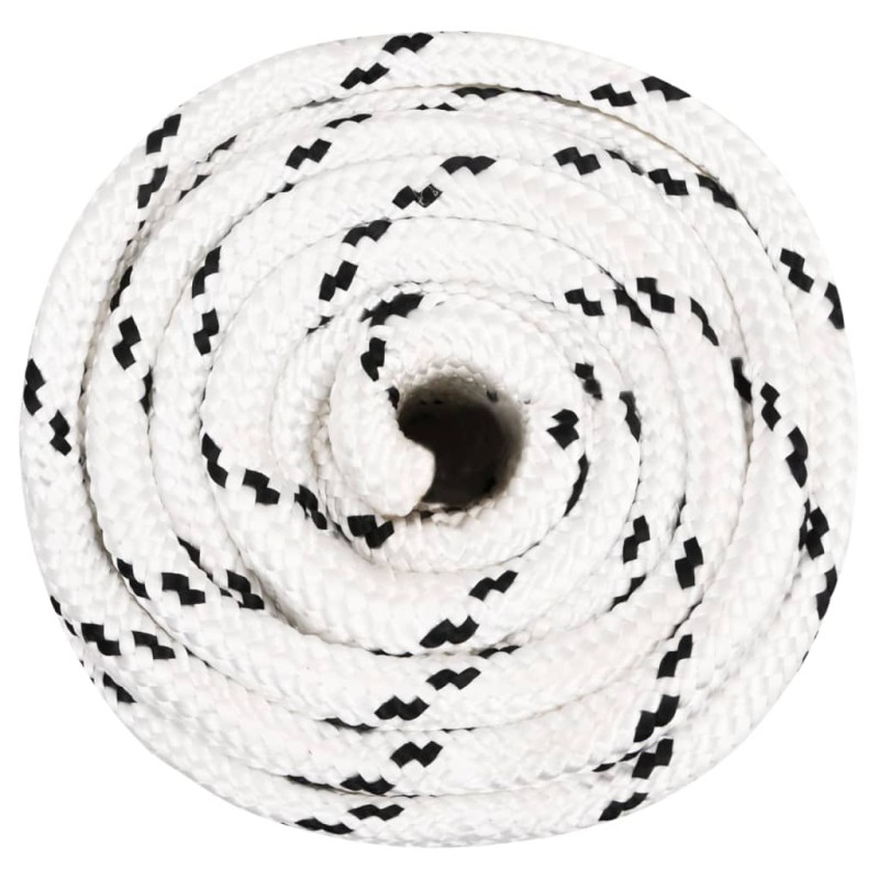 vidaXL Bootsseil Geflochten Weiß 20 mmx50 m Polyester vidaXL Bootsseil Geflochten Weiß 20 mmx50 m Polyester