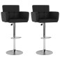 Barhocker 2 Stk. Schwarz Kunstleder Barhocker 2 Stk. Schwarz Kunstleder