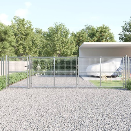 vidaXL Mesh-Gartentor Silbern 500x175 cm Verzinkter Stahl