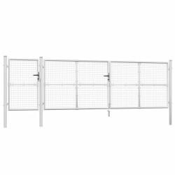 vidaXL Mesh-Gartentor Silbern 500x175 cm Verzinkter Stahl