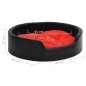 vidaXL Hundebett Schwarz-Rot 99x89x21 cm Plüsch und Kunstleder vidaXL Hundebett Schwarz-Rot 99x89x21 cm Plüsch und Kunstleder
