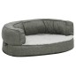 vidaXL Hundematratze Ergonomisch 60x42 cm Leinenoptik Fleece Grau vidaXL Hundematratze Ergonomisch 60x42 cm Leinenoptik Fleece Grau