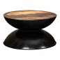 vidaXL Couchtisch Massiv-Altholz Schwarzer Standfuß 60x60x33 cm vidaXL Couchtisch Massiv-Altholz Schwarzer Standfuß 60x60x33 cm
