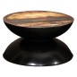 vidaXL Couchtisch Massiv-Altholz Schwarzer Standfuß 60x60x33 cm vidaXL Couchtisch Massiv-Altholz Schwarzer Standfuß 60x60x33 cm