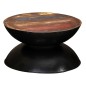 vidaXL Couchtisch Massiv-Altholz Schwarzer Standfuß 60x60x33 cm vidaXL Couchtisch Massiv-Altholz Schwarzer Standfuß 60x60x33 cm
