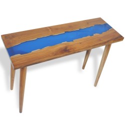 vidaXL Konsolentisch Teak Harz 100 x 35 x 75 cm