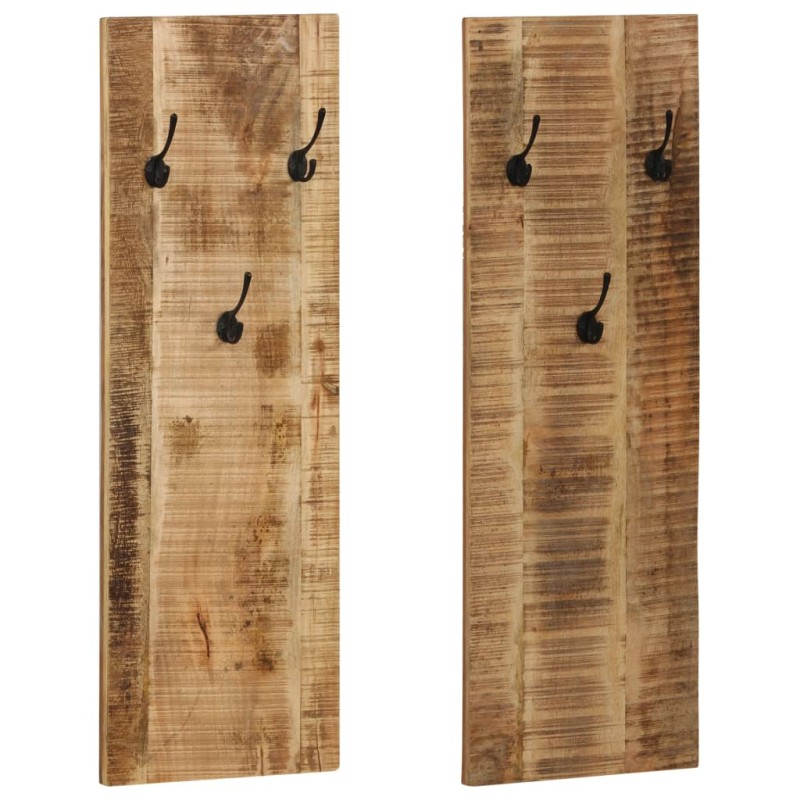 vidaXL Wandgarderobe 2 Stk. Mangoholz Massiv 36x110x3 cm vidaXL Wandgarderobe 2 Stk. Mangoholz Massiv 36x110x3 cm
