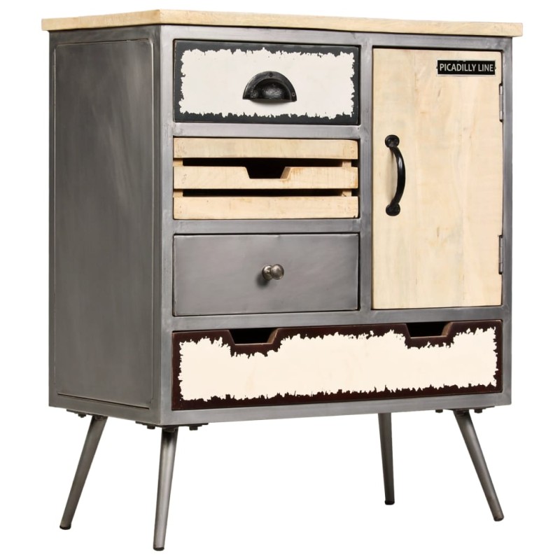 vidaXL Sideboard Mangoholz Massiv und Stahl 65 x 33 x 76 cm vidaXL Sideboard Mangoholz Massiv und Stahl 65 x 33 x 76 cm