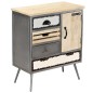 vidaXL Sideboard Mangoholz Massiv und Stahl 65 x 33 x 76 cm vidaXL Sideboard Mangoholz Massiv und Stahl 65 x 33 x 76 cm