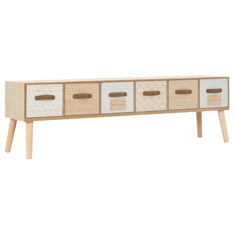 vidaXL TV-Schrank mit 6 Schubladen 130×30×40 cm Massivholz Kiefer vidaXL TV-Schrank mit 6 Schubladen 130×30×40 cm Massivholz Kiefer
