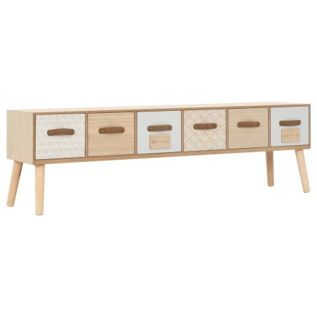 vidaXL TV-Schrank mit 6 Schubladen 130×30×40 cm Massivholz Kiefer