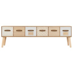 vidaXL TV-Schrank mit 6 Schubladen 130×30×40 cm Massivholz Kiefer