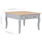 vidaXL Couchtisch Grau 80 x 80 x 50 cm Holz vidaXL Couchtisch Grau 80 x 80 x 50 cm Holz