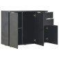 vidaXL Sideboard Hochglanz-Schwarz 107x35x80,5 cm vidaXL Sideboard Hochglanz-Schwarz 107x35x80,5 cm