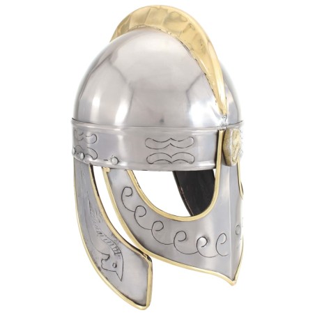 vidaXL Beowulf Helm Antik Replik für LARP Silbern Stahl 