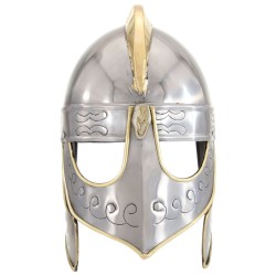 vidaXL Beowulf Helm Antik Replik für LARP Silbern Stahl 