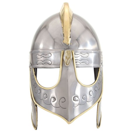 vidaXL Beowulf Helm Antik Replik für LARP Silbern Stahl 