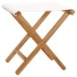 vidaXL Klappstühle 2 Stk. Teak Massivholz und Stoff Cremeweiß vidaXL Klappstühle 2 Stk. Teak Massivholz und Stoff Cremeweiß