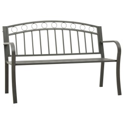 vidaXL Gartenbank 125 cm Stahl Grau