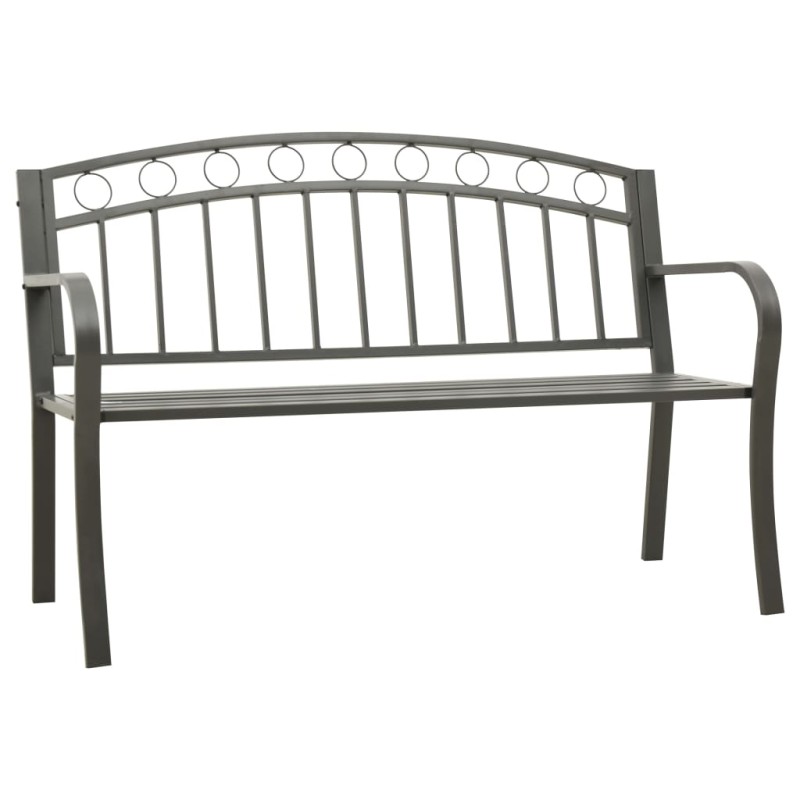 vidaXL Gartenbank 125 cm Stahl Grau vidaXL Gartenbank 125 cm Stahl Grau