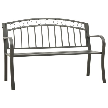vidaXL Gartenbank 125 cm Stahl Grau