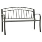 vidaXL Gartenbank 125 cm Stahl Grau vidaXL Gartenbank 125 cm Stahl Grau
