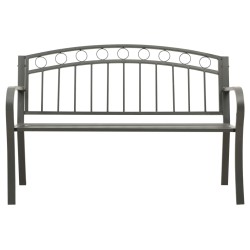 vidaXL Gartenbank 125 cm Stahl Grau