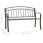 vidaXL Gartenbank 125 cm Stahl Grau vidaXL Gartenbank 125 cm Stahl Grau
