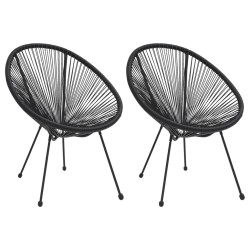 vidaXL 3-tlg. Garten-Essgruppe PVC Rattan Schwarz