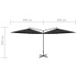 vidaXL Doppel-Sonnenschirm mit Stahlmast Schwarz 600 cm vidaXL Doppel-Sonnenschirm mit Stahlmast Schwarz 600 cm