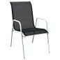 vidaXL Stapelbare Gartenstühle 4 Stk. Stahl und Textilene Schwarz vidaXL Stapelbare Gartenstühle 4 Stk. Stahl und Textilene Schwarz