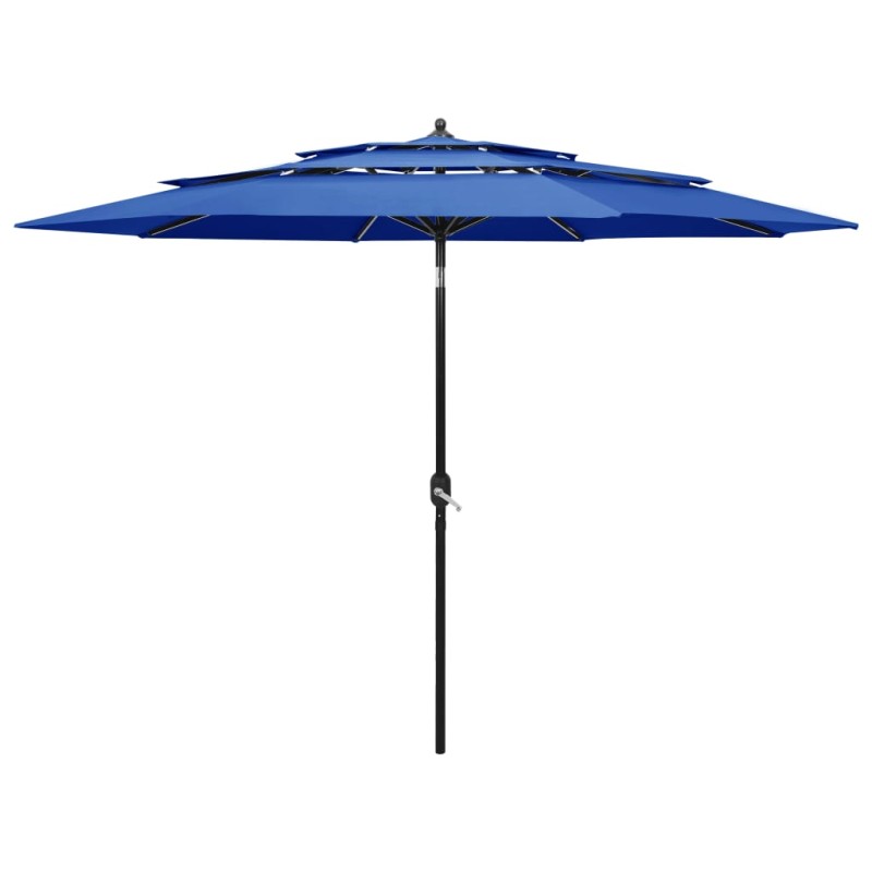 vidaXL Sonnenschirm mit Aluminium-Mast 3-lagig Azurblau 3 m vidaXL Sonnenschirm mit Aluminium-Mast 3-lagig Azurblau 3 m