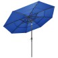 vidaXL Sonnenschirm mit Aluminium-Mast 3-lagig Azurblau 3 m vidaXL Sonnenschirm mit Aluminium-Mast 3-lagig Azurblau 3 m