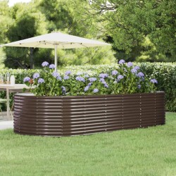 vidaXL Hochbeet Braun 291x140x68 cm Pulverbeschichteter Stahl