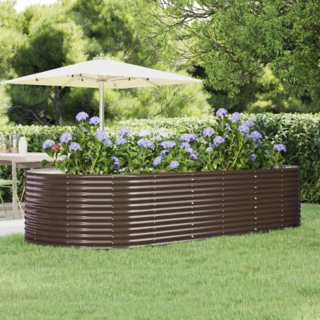 vidaXL Hochbeet Braun 291x140x68 cm Pulverbeschichteter Stahl