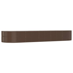 vidaXL Hochbeet Braun 447x140x68 cm Pulverbeschichteter Stahl