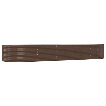 vidaXL Hochbeet Braun 447x140x68 cm Pulverbeschichteter Stahl