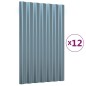 vidaXL Dachpaneele 12 Stk. Pulverbeschichteter Stahl Grau 60x36 cm