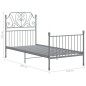 vidaXL Bettgestell Grau Metall 100x200 cm vidaXL Bettgestell Grau Metall 100x200 cm