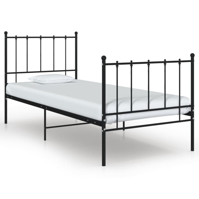 vidaXL Bett Schwarz Metall 100x200 cm vidaXL Bett Schwarz Metall 100x200 cm