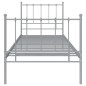 vidaXL Bett Grau Metall 100x200 cm vidaXL Bett Grau Metall 100x200 cm